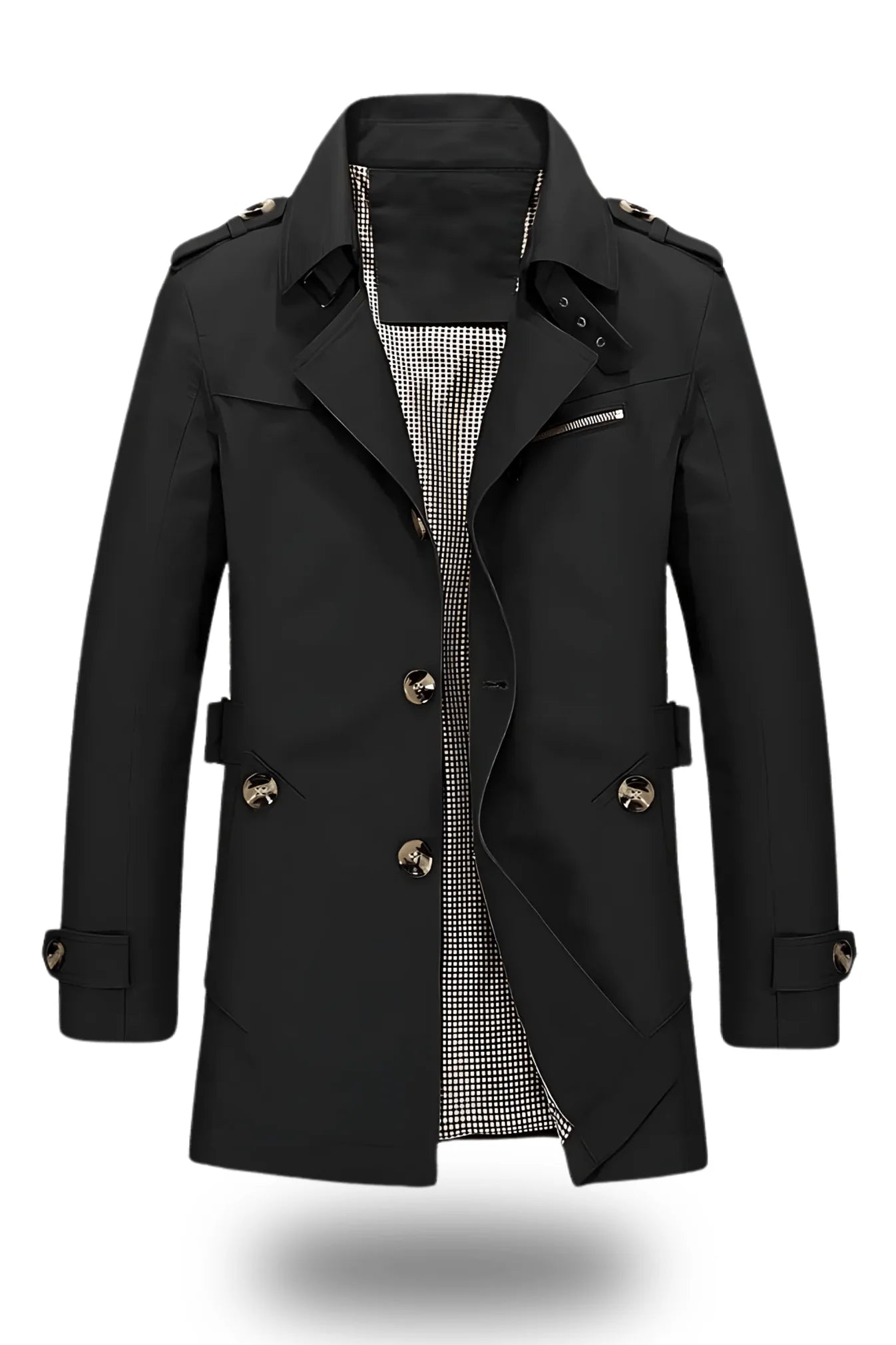 Herren-Komfort-Trenchcoat mit Knopfverschluss