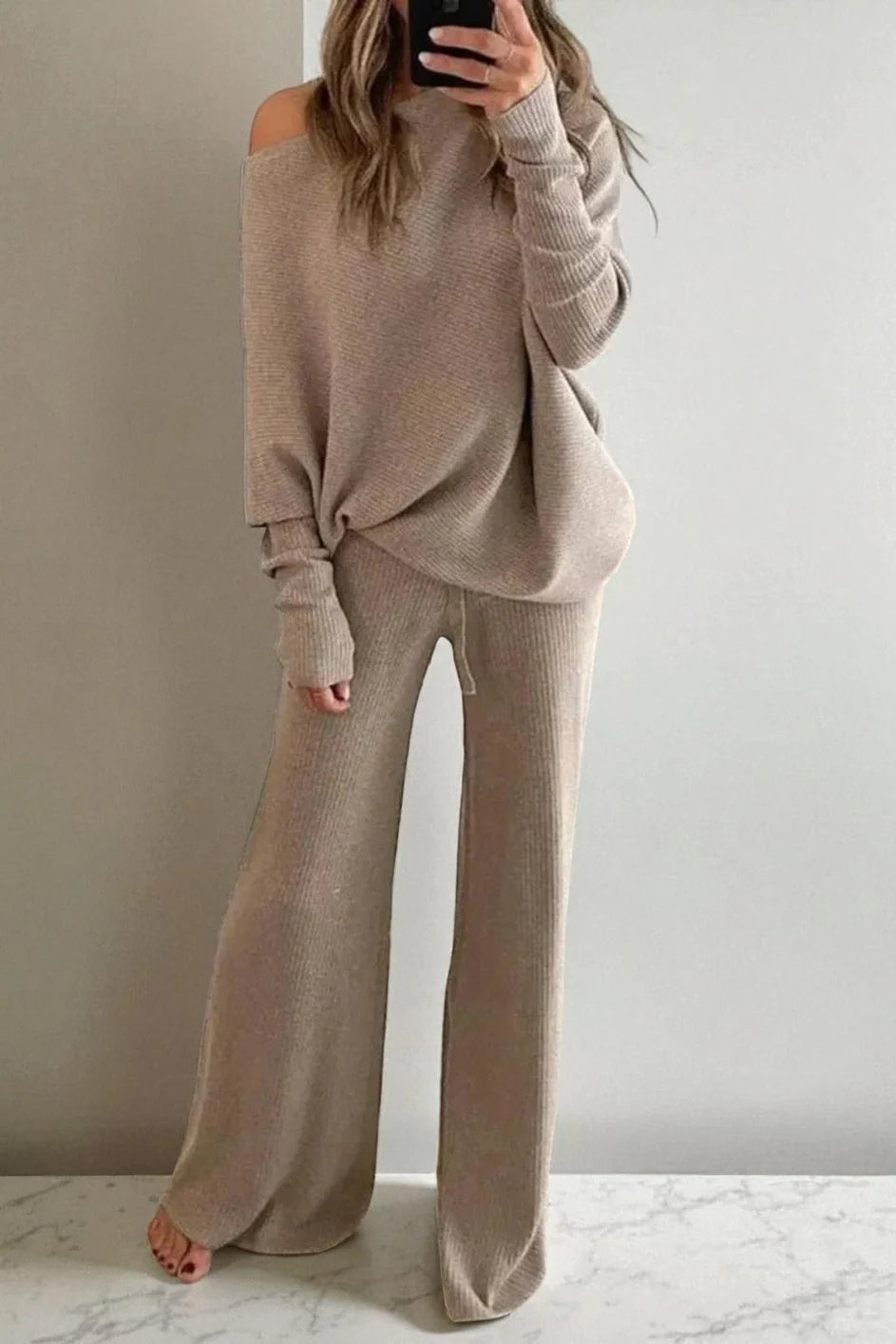 Kuscheliges Strick-Loungewear-Set